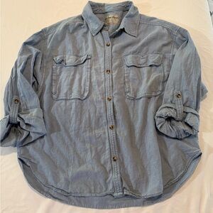 We The Free Blue Button Down Shirt